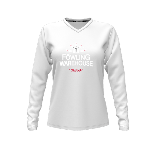 [CUS-DFW-TEES-CMF-VNK-LSL-WHT-FYXS-LOGO1] Decker Comfort T-Shirt (Female Youth XS, White, V Neck, Logo 1, Long Sleeve)