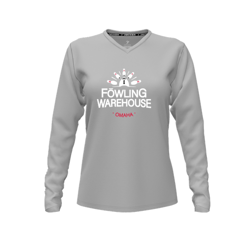 [FTLVCFGY-FYXS-LOGO1] Decker Comfort T-Shirt (Female Youth XS, Gray, V Neck, Logo 1, Long Sleeve)