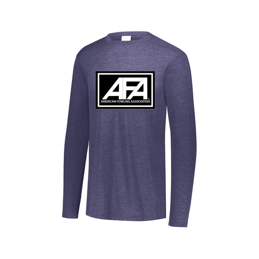 [FTLCUBNV-AXS-LOGO2] Decker Men's Tri-Blend T-Shirt - Long Sleeve (Adult XS, Navy, Logo 2)
