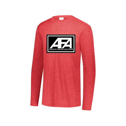 [FTLCUBRD-AXS-LOGO2] Decker Men's Tri-Blend T-Shirt - Long Sleeve (Adult XS, Red, Logo 2)